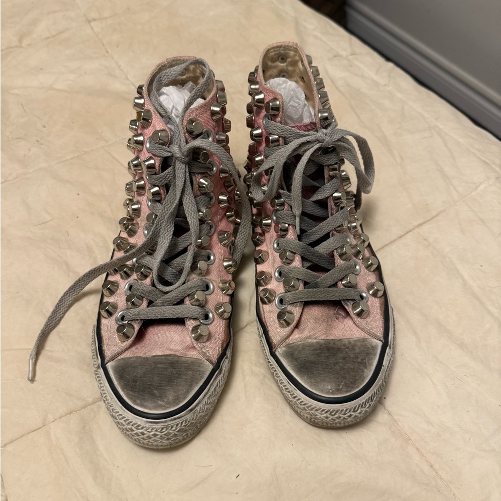 Studded Limited Edition All-Star Converse Pink High-Top Sneakers